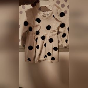 Winter polkadot dress toddler girl